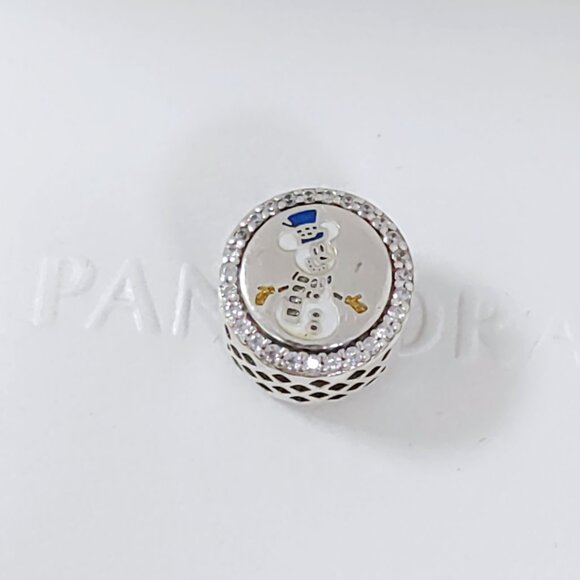 Pandora Snowman Merry Christmas Charm Bead Snow Winter Pendant S925 Silver Bead - Picture 3 of 7